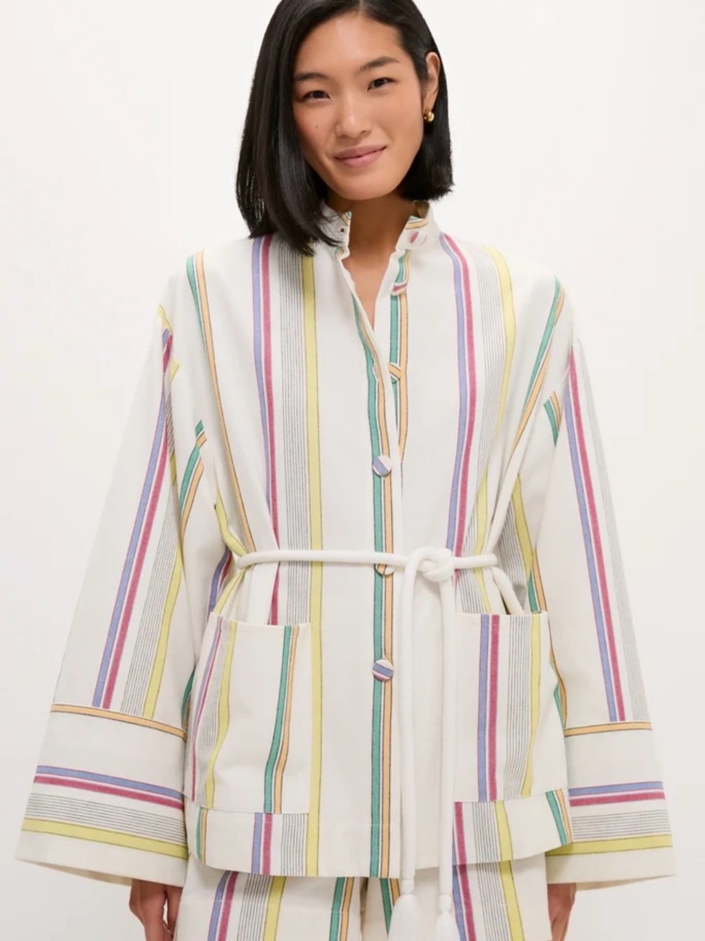 Tuckernuck Striped White Multicolor Isla Jacket - Women. NWT.